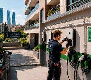 instalación de puntos de recarga para vehículos eléctricos en edificios residenciales.